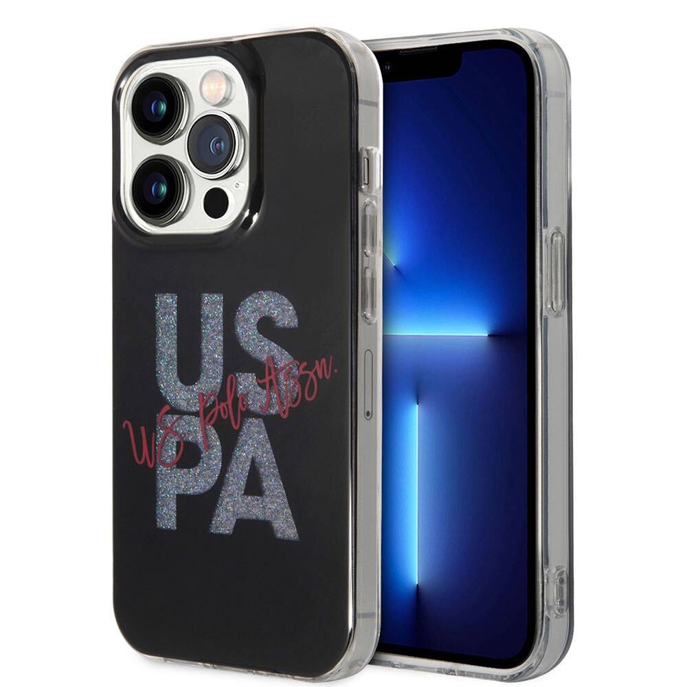 Apple iPhone 15 Pro Kılıf U.S. Polo Assn. Orjinal Lisanslı Simli Parlak Alfabe Tasarım Kapak - Görsel 4