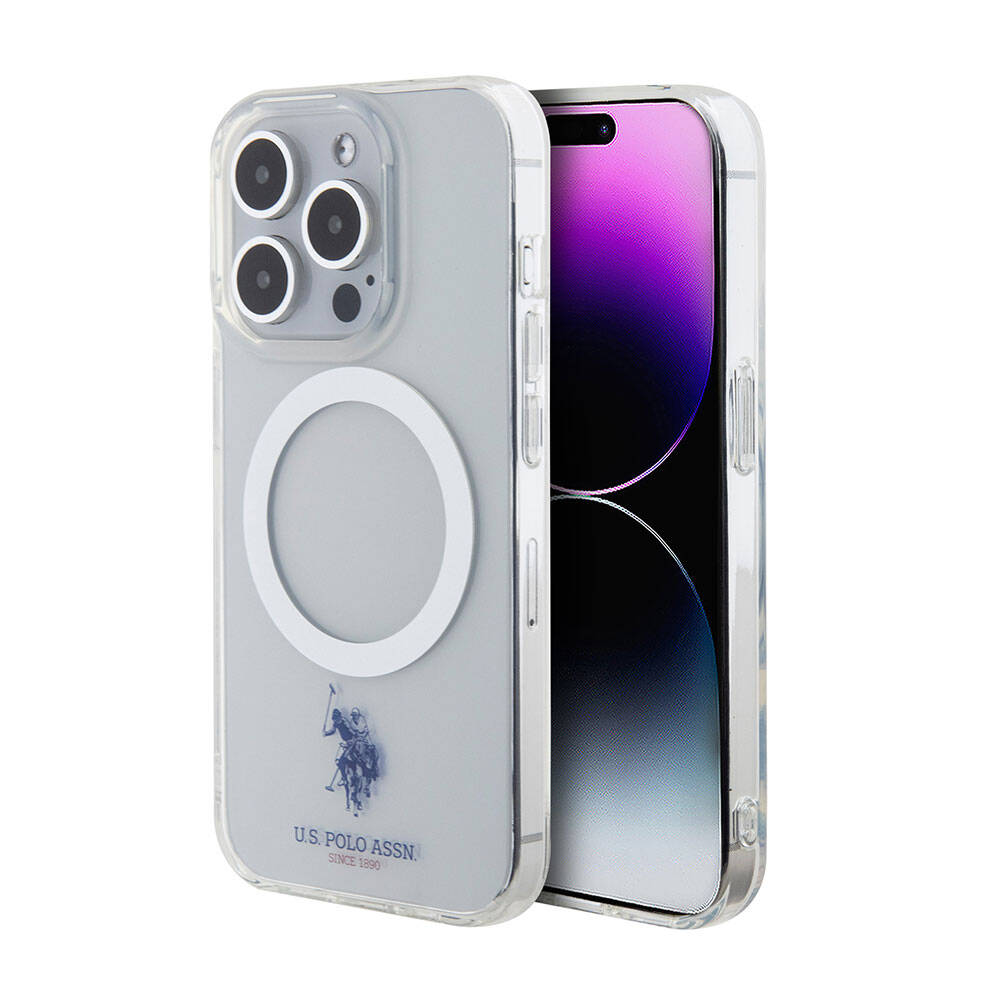 Apple iPhone 15 Pro Kılıf U.S. Polo Assn. Orjinal Lisanslı M-safe Şarj Özellikli Transparan Tasarım Kapak - Görsel 3