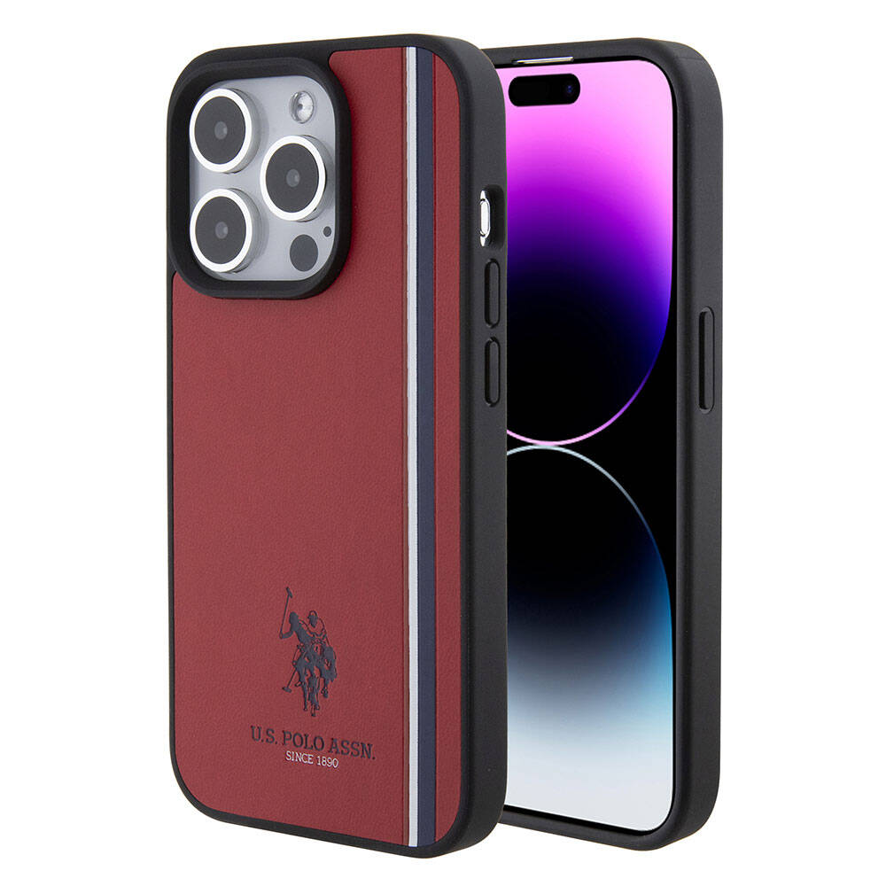 Apple iPhone 15 Pro Kılıf U.S. Polo Assn. Orjinal Lisanslı Üç Renk Şerit Tasarımlı Baskı Logolu Kapak - Görsel 4