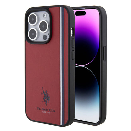 Apple iPhone 15 Pro Kılıf U.S. Polo Assn. Orjinal Lisanslı Üç Renk Şerit Tasarımlı Baskı Logolu Kapak - Görsel 4
