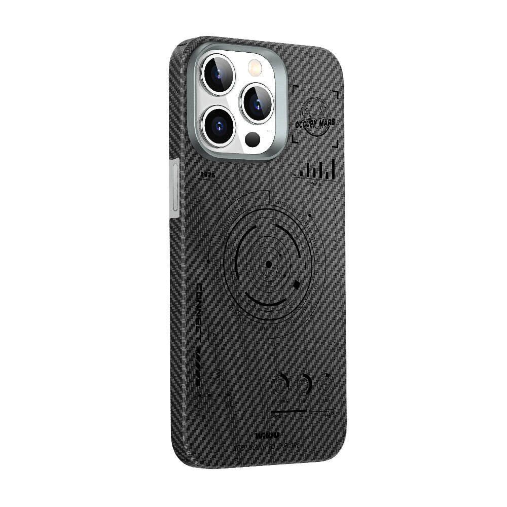 Apple iPhone 15 Pro Kılıf Wiwu HHX-016 Karbon Fiber 600D Mars Kevlar Kapak - Görsel 2