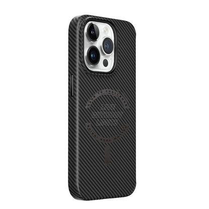 Apple iPhone 15 Pro Kılıf Wiwu LCC-107 Karbon Fiber M-safe Şarj Özellikli Kamera Korumalı Kabon Kapak - Görsel 3