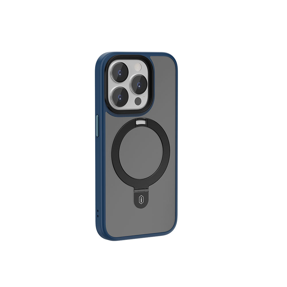 Apple iPhone 15 Pro Kılıf Wiwu ZMM-010 M-safe Şarj Özellikli Mat Arka Yüzey Standlı Kapak - Görsel 3