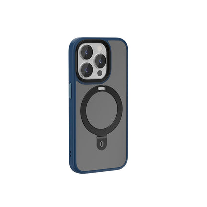 Apple iPhone 15 Pro Kılıf Wiwu ZMM-010 M-safe Şarj Özellikli Mat Arka Yüzey Standlı Kapak - Görsel 3