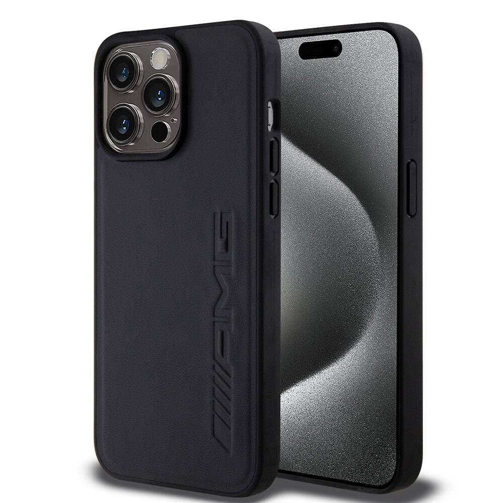 Apple iPhone 15 Pro Max Kılıf AMG Orjinal Lisanslı M-safe Şarj Özellikli Deri Sıcak Damgalı Kapak - Görsel 2