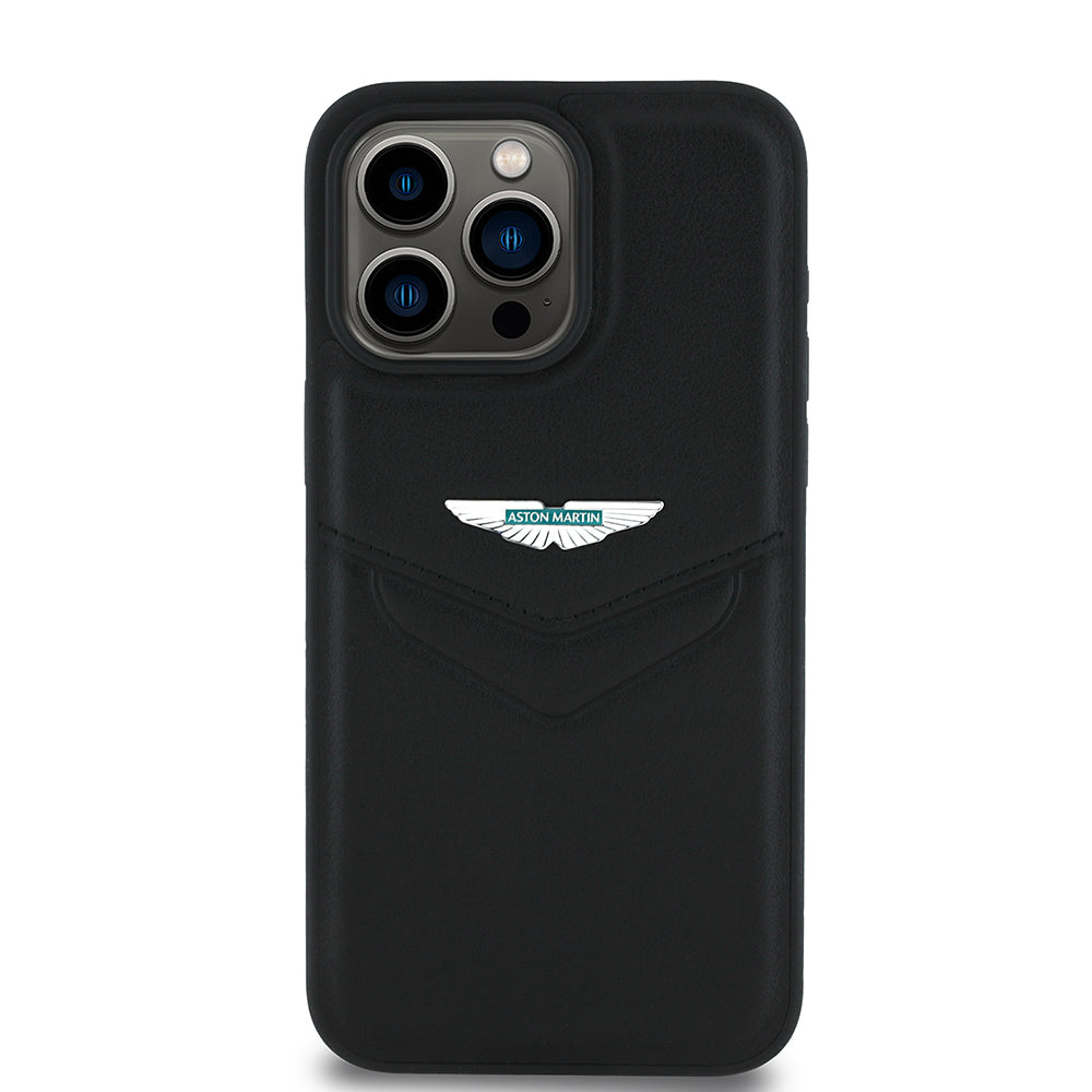 Apple iPhone 15 Pro Max Kılıf Aston Martin Orjinal Lisanslı Victory Dizayn PU Deri Metal Logolu Kapak - Görsel 2