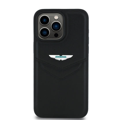 Apple iPhone 15 Pro Max Kılıf Aston Martin Orjinal Lisanslı Victory Dizayn PU Deri Metal Logolu Kapak - Görsel 2