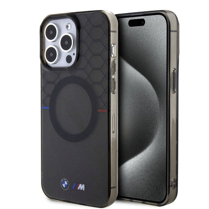 Apple iPhone 15 Pro Max Kılıf BMW M-safe Şarj Özellikli Transparan M Dizayn Orjinal Lisanslı Kapak
