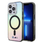 Apple iPhone 15 Pro Max Kılıf BMW M-safe Şarj Özellikli Transparan Renk Geçişli Iridescent Orjinal Lisanslı Kapak