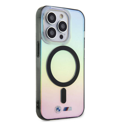 Apple iPhone 15 Pro Max Kılıf BMW M-safe Şarj Özellikli Transparan Renk Geçişli Iridescent Orjinal Lisanslı Kapak - Görsel 2