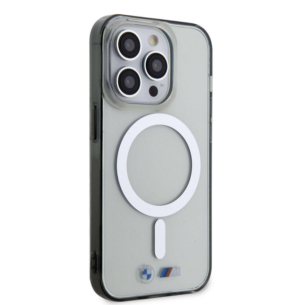Apple iPhone 15 Pro Max Kılıf BMW M-safe Şarj Özellikli Transparan Silver Ring Orjinal Lisanslı Kapak - Görsel 2