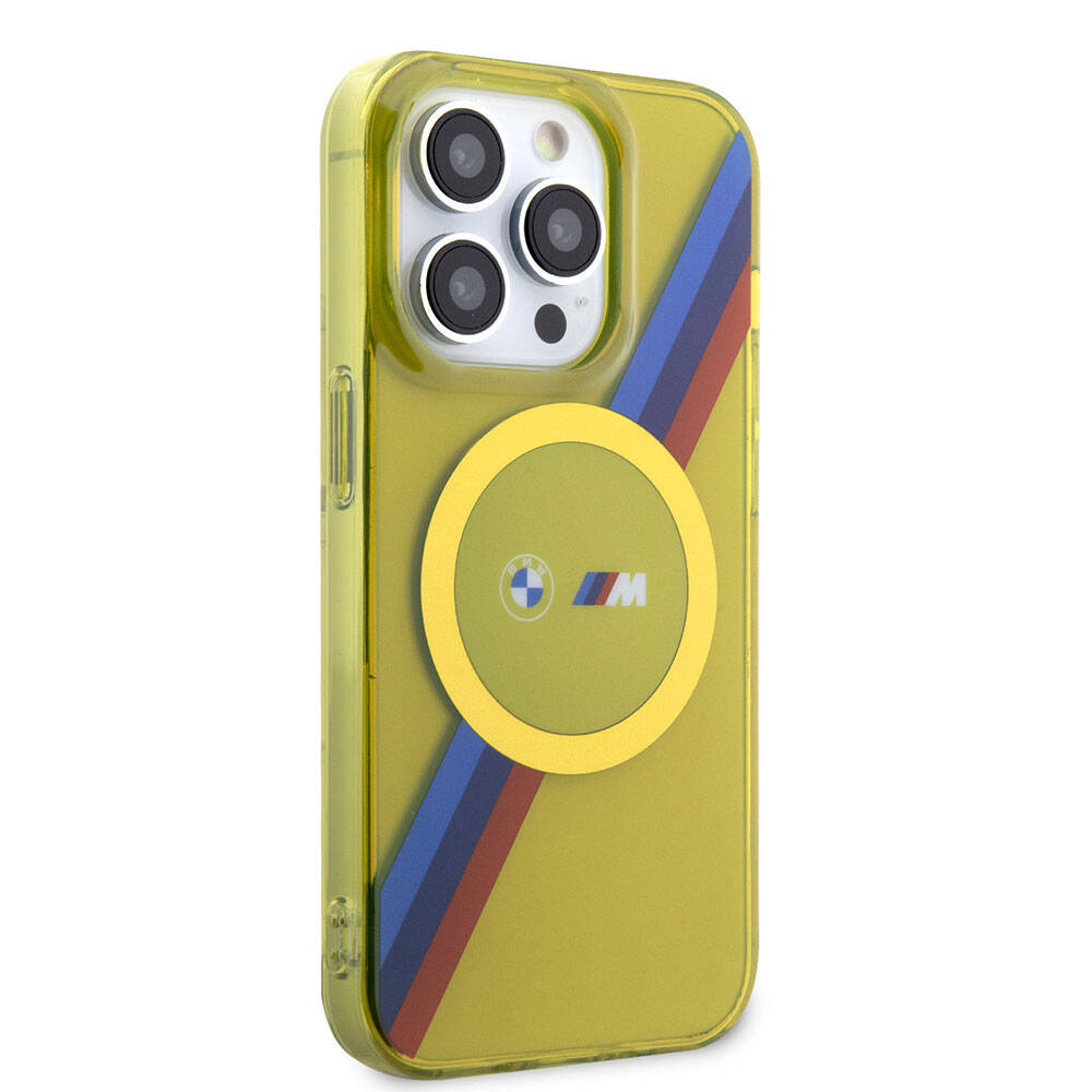 Apple iPhone 15 Pro Max Kılıf BMW M-safe Şarj Özellikli Transparan Tricolor Stripes Orjinal Lisanslı Kapak - Görsel 3