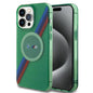Apple iPhone 15 Pro Max Kılıf BMW M-safe Şarj Özellikli Transparan Tricolor Stripes Orjinal Lisanslı Kapak