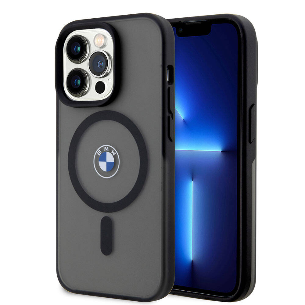 Apple iPhone 15 Pro Max Kılıf BMW Orjinal Lisanslı M-safe Şarj Özellikli IML Baskı Logolu Buzlu Mat Kapak - Görsel 2