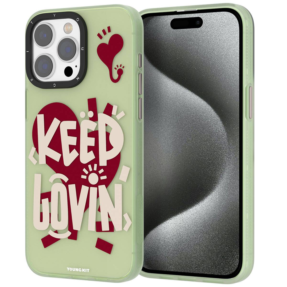 Apple iPhone 15 Pro Max Kılıf Desenli Youngkit Happy Hearth Serisi Kapak - Görsel 3