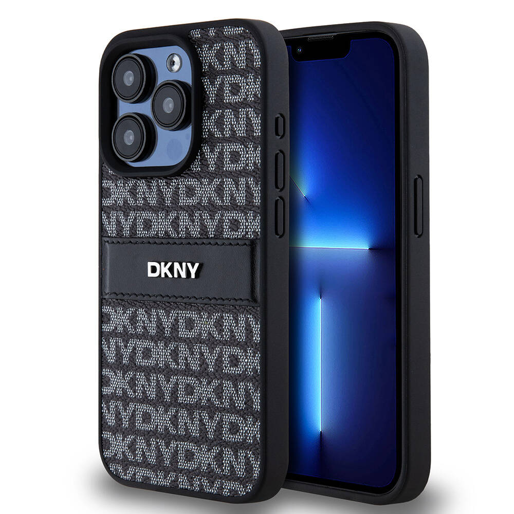 Apple iPhone 15 Pro Max Kılıf DKNY Orjinal Lisanslı 3D Yazılı Repeat Texture Pattern Kapak - Görsel 2