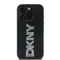 Apple iPhone 15 Pro Max Kılıf DKNY Orjinal Lisanslı Taşlı DKNY Yazılı Metalik Rhinestones PU Deri Kapak