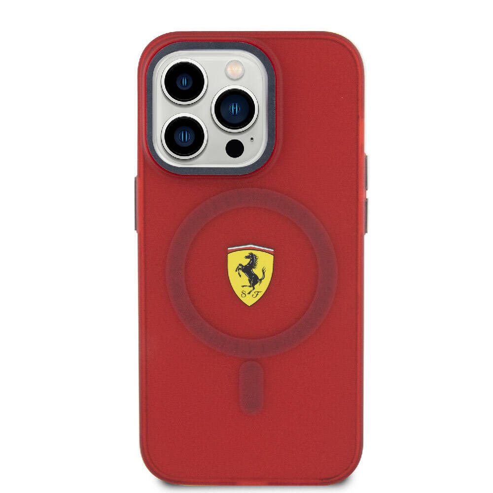 Apple iPhone 15 Pro Max Kılıf Ferrari Orjinal Lisanslı M-safe Şarj Özellikli Kontrast Bumper Kapak - Görsel 3