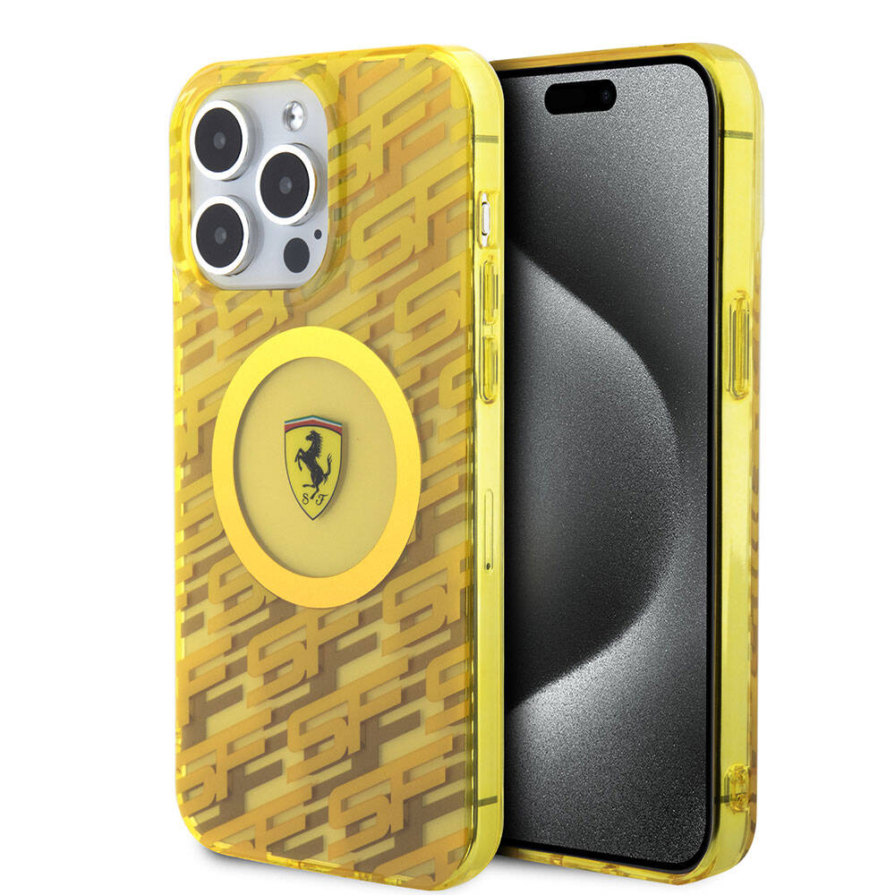 Apple iPhone 15 Pro Max Kılıf Ferrari Orjinal Lisanslı M-safe Şarj Özellikli Multi SF Kapak - Görsel 3