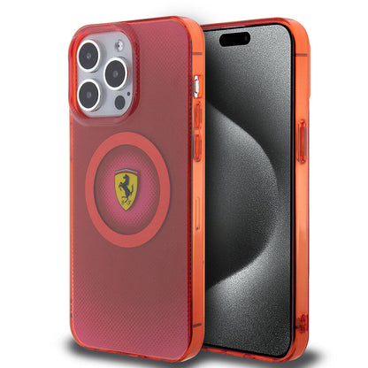 Apple iPhone 15 Pro Max Kılıf Ferrari Orjinal Lisanslı M-safe Şarj Özellikli Parçalanan Noktalar Desenli Kapak - Görsel 3