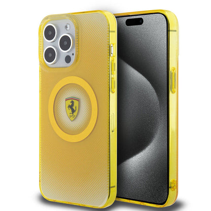 Apple iPhone 15 Pro Max Kılıf Ferrari Orjinal Lisanslı M-safe Şarj Özellikli Parçalanan Noktalar Desenli Kapak - Görsel 4