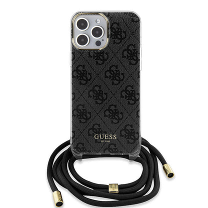 Apple iPhone 15 Pro Max Kılıf Guess Orjinal Lisanslı Çapraz Kordon 4G Desenli Kapak - Görsel 2