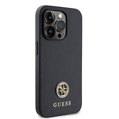 Apple iPhone 15 Pro Max Kılıf Guess Orjinal Lisanslı Deri 4G Metal Logo Strass Kapak - Görsel 2
