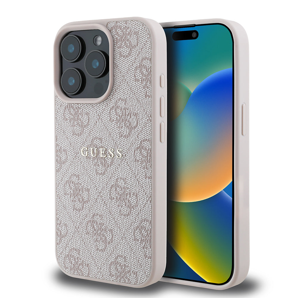 Apple iPhone 15 Pro Max Kılıf Guess Orjinal Lisanslı M-safe Şarj Özellikli 4G Desen Yazı Logolu Kapak - Görsel 4