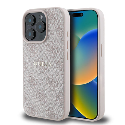 Apple iPhone 15 Pro Max Kılıf Guess Orjinal Lisanslı M-safe Şarj Özellikli 4G Desen Yazı Logolu Kapak - Görsel 4