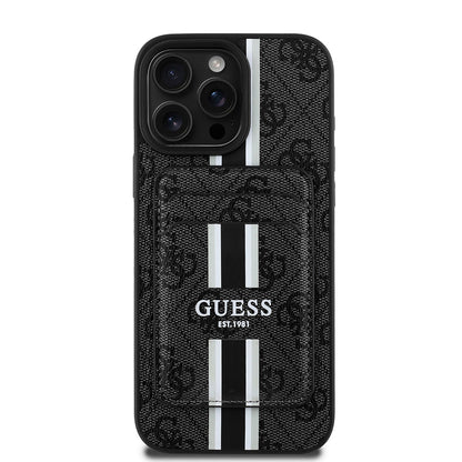 Apple iPhone 15 Pro Max Kılıf Guess Orjinal Lisanslı M-safe Şarj Özellikli 4G Desenli Çizgili Kartlıklı Kapak - Görsel 3