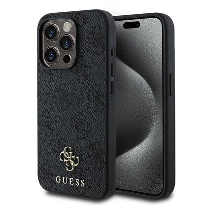 Apple iPhone 15 Pro Max Kılıf Guess Orjinal Lisanslı M-safe Şarj Özellikli Small 4G Classic Kapak - Görsel 2