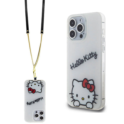 Apple iPhone 15 Pro Max Kılıf Hello Kitty Orjinal Lisanslı Askılı Yazı ve İkonik Logolu Daydreaming Kapak - Görsel 3