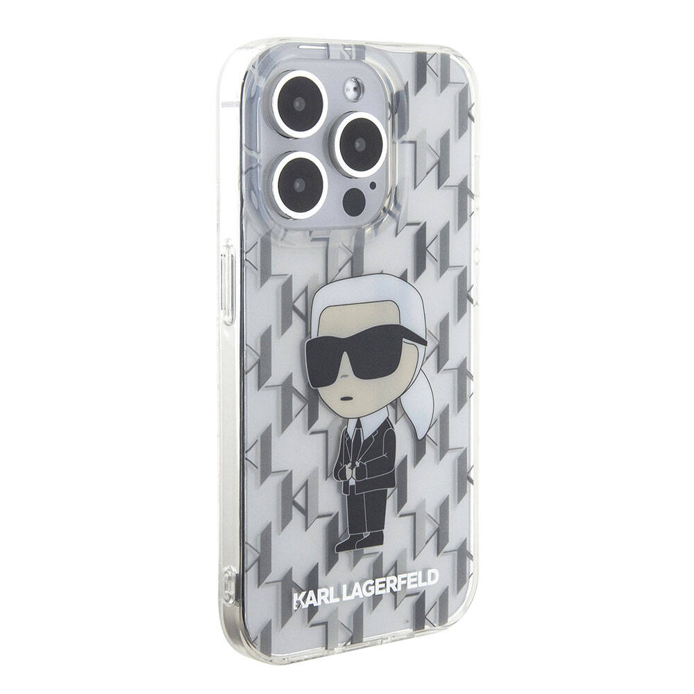 Apple iPhone 15 Pro Max Kılıf Karl Lagerfeld IML İkonik Monogram Orjinal Lisanslı Kapak - Görsel 3