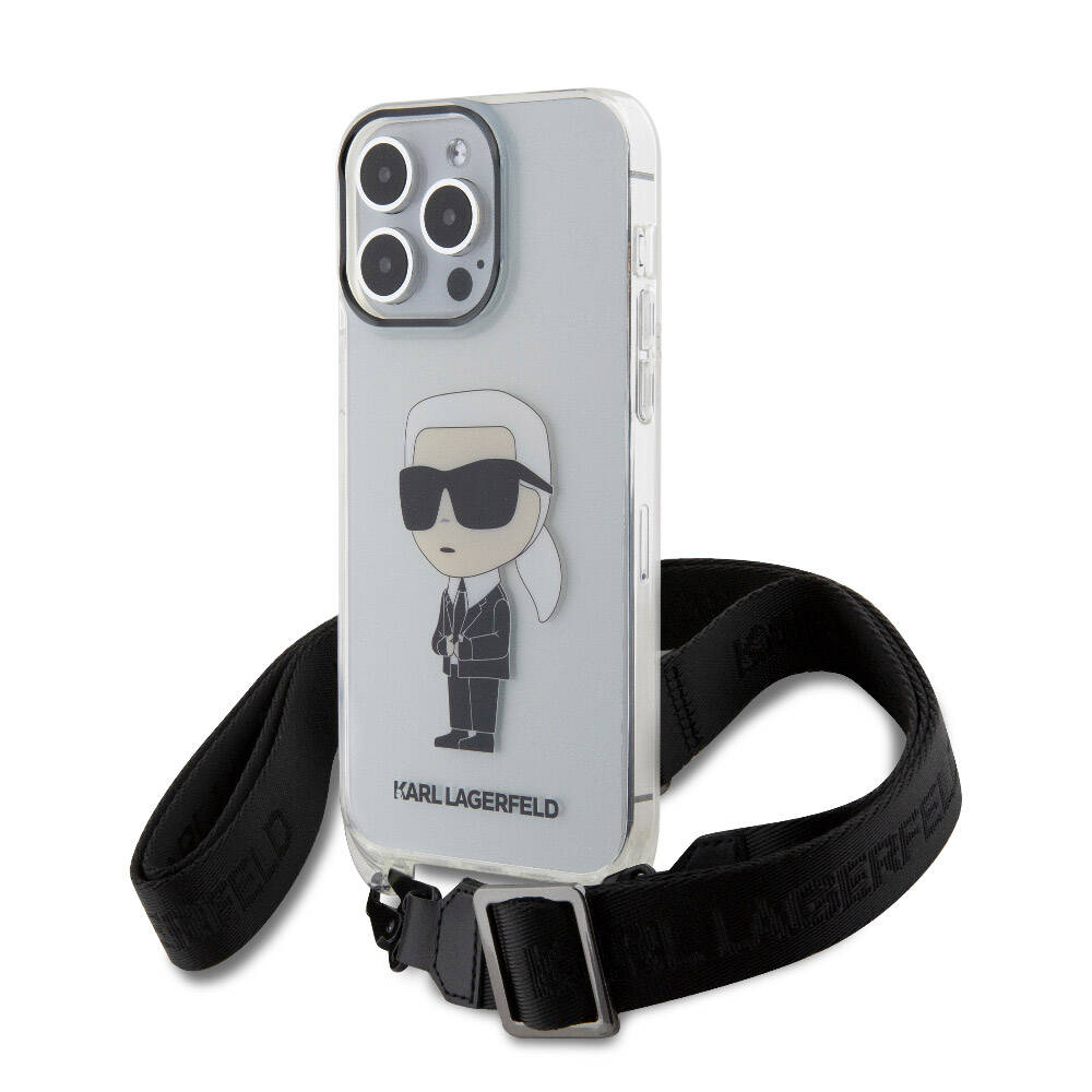 Apple iPhone 15 Pro Max Kılıf Karl Lagerfeld Orjinal Lisanslı Boyun Askılı Karl İkonik Crossbody Kapak - Görsel 2