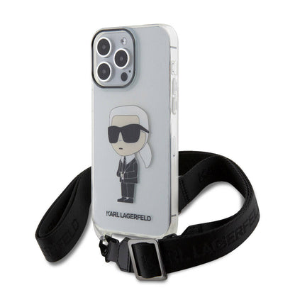Apple iPhone 15 Pro Max Kılıf Karl Lagerfeld Orjinal Lisanslı Boyun Askılı Karl İkonik Crossbody Kapak - Görsel 2
