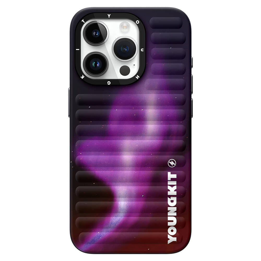 Apple iPhone 15 Pro Max Kılıf Kuzey Işıkları Desenli Youngkit Aurora Serisi Kapak - Görsel 4