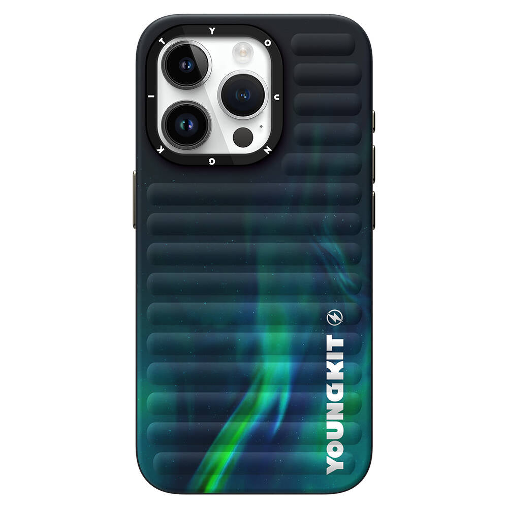 Apple iPhone 15 Pro Max Kılıf Kuzey Işıkları Desenli Youngkit Aurora Serisi Kapak - Görsel 2