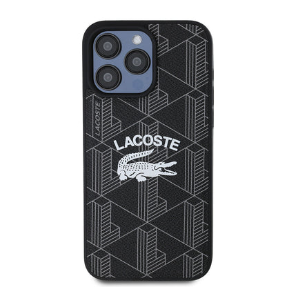 Apple iPhone 15 Pro Max Kılıf Lacoste Orjinal Lisanslı M-safe Şarj Özellikli Mono Vintage Logo Kapak - Görsel 2