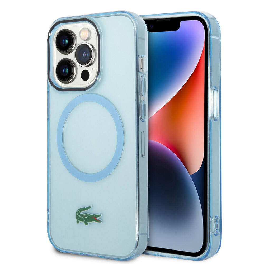 Apple iPhone 15 Pro Max Kılıf Lacoste Orjinal Lisanslı M-safe Şarj Özellikli Transparan Timsah Logo Baskılı Kapak - Görsel 4