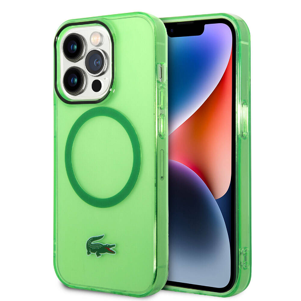 Apple iPhone 15 Pro Max Kılıf Lacoste Orjinal Lisanslı M-safe Şarj Özellikli Transparan Timsah Logo Baskılı Kapak - Görsel 3