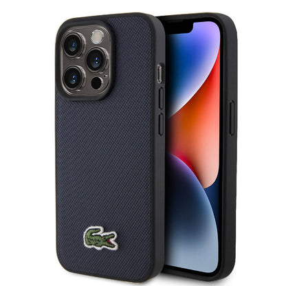 Apple iPhone 15 Pro Max Kılıf Lacoste Orjinal Lisanslı PU Pike Desenli Arka Yüzey İkonik Timsah Dokuma Logolu Kapak - Görsel 4