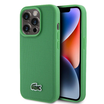Apple iPhone 15 Pro Max Kılıf Lacoste Orjinal Lisanslı PU Pike Desenli Arka Yüzey İkonik Timsah Dokuma Logolu Kapak - Görsel 2