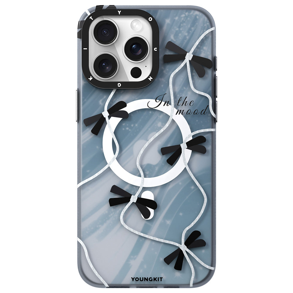 Apple iPhone 15 Pro Max Kılıf M-safe Şarj Özellikli Airbagli Çift Katmanlı Youngkit Star&Butterfly Serisi Kapak - Görsel 3