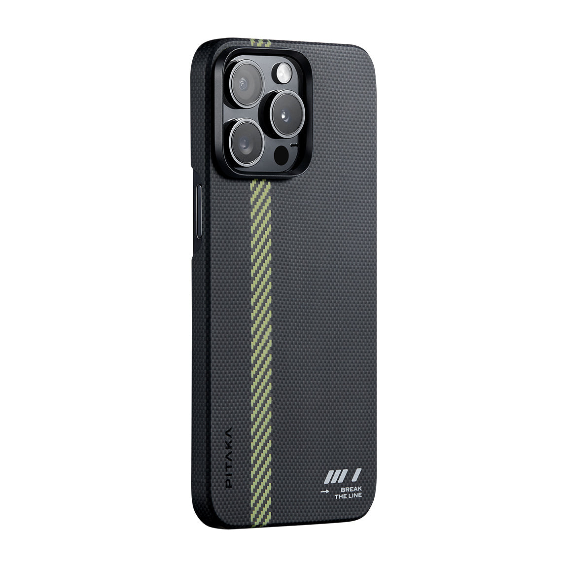 Apple iPhone 15 Pro Max Kılıf M-safe Şarj Özellikli Aramid Fiber Pitaka Tactile Woven Break The Line Kapak - Görsel 2