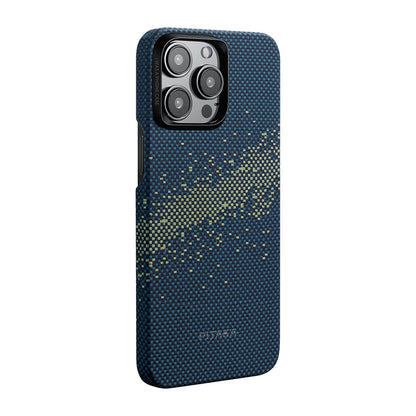Apple iPhone 15 Pro Max Kılıf M-safe Şarj Özellikli Aramid Fiber Pitaka Tactile Woven Starpeak Serisi Milky Way Galaxy Kapak - Görsel 2