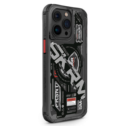 Apple iPhone 15 Pro Max Kılıf M-safe Şarj Özellikli Katmanlı Makine Temalı SkinArma Ekho Kapak - Görsel 2
