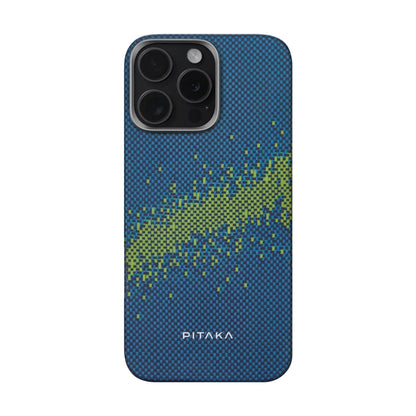 Apple iPhone 15 Pro Max Kılıf M-safe Şarj Özellikli Lumintex Teknolojili Fosforlu Özellikli Aramid Fiber Pitaka Tactile Woven Starpeak Serisi Milky Way Galaxy Kapak - Görsel 2
