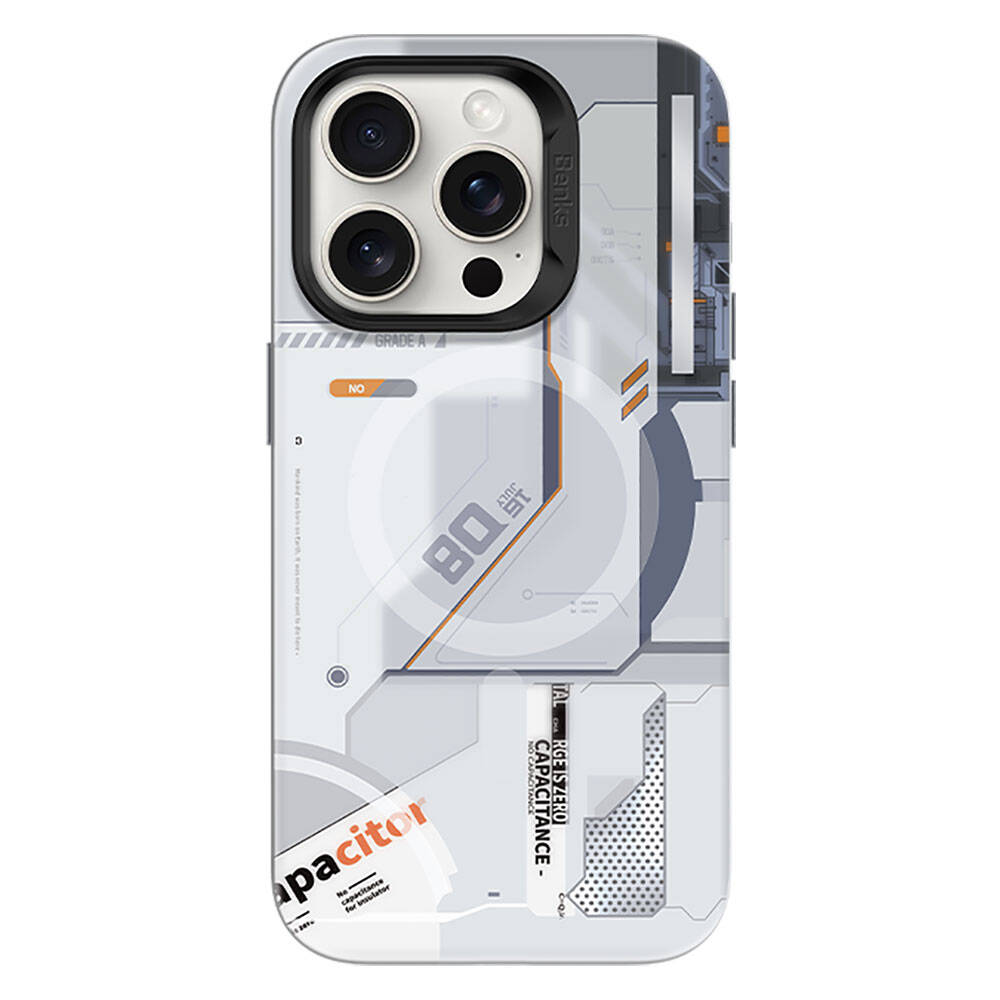 Apple iPhone 15 Pro Max Kılıf M-safe Şarj Özellikli Mekanik Tasarımlı Benks Perspective Serisi Kapak - Görsel 3