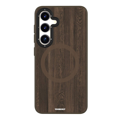 Galaxy S24 Kılıf M-safe Şarj Özellikli Sararmaya Dayanıklı Youngkit Wood Forest Serisi Kapak - Görsel 3