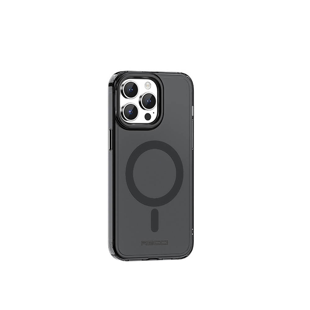 Apple iPhone 15 Pro Max Kılıf M-safe Şarj Özellikli Saydam Arka Yüzey Recci Crystal Color Serisi Kapak - Görsel 2